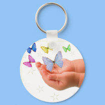 Butterfly Baby Keychain by deesbasenjis Butterfly Baby Keychain