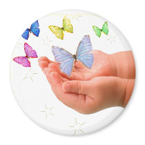Butterfly Baby Magnet by deesbasenjis Butterfly Baby Magnet