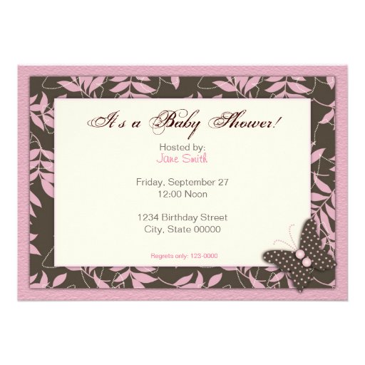 Butterfly Baby Shower Invitation