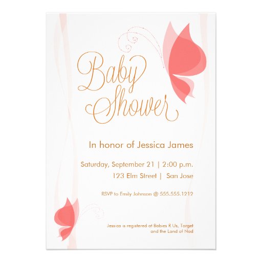Butterfly baby shower invitation