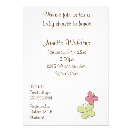 Butterfly Baby Shower Invitation Template