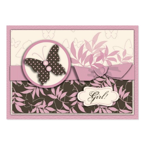 Butterfly Baby Thank You Notecard Business Card Templates (front side)