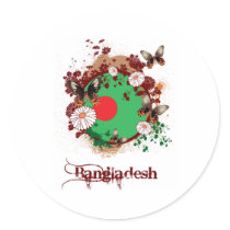 Butterfly Bangladesh Round Sticker