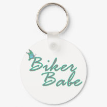 Butterfly Biker Babe Keychain