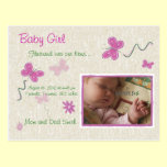 Butterfly Birth Announcement postcards