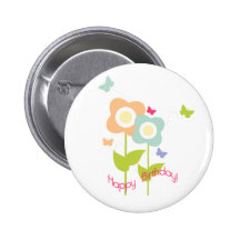 Butterfly Birthday Button