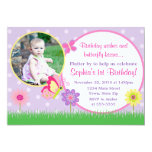 Butterfly Birthday Invitation 5x7 Photo Card