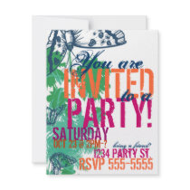 Butterfly Birthday Invitation Announcement Postcar