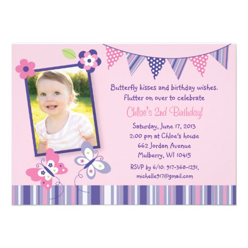 Butterfly Birthday Invitations