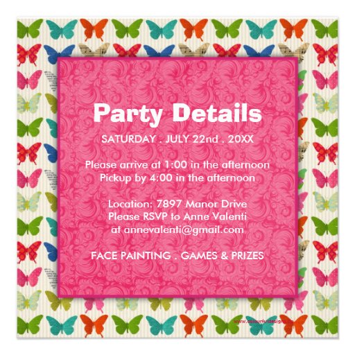 Butterfly Birthday Party Invitation