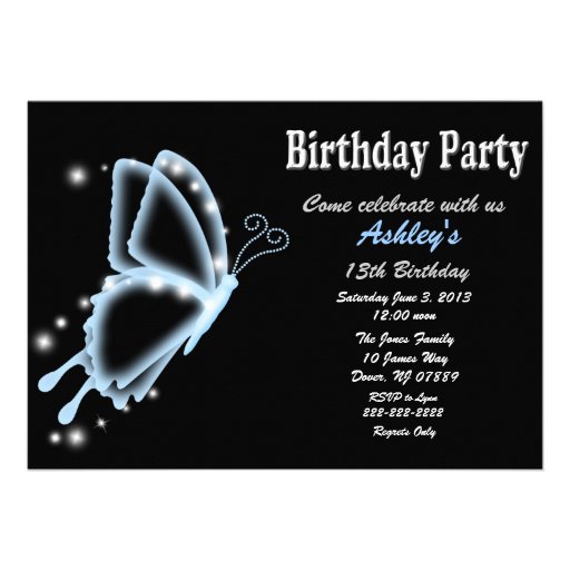 Butterfly Birthday Party Invitation