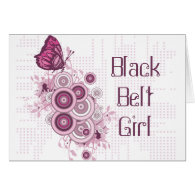 Butterfly Black Belt Girl Note Card