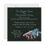 butterfly blue black wedding invitations