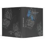 Butterfly Blue & Grey Elegant Modern Simple binders
