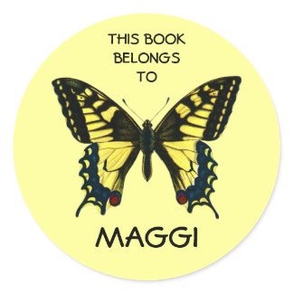 Butterfly Book Labels sticker
