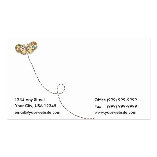 Butterfly Breezes Business Card (back side)