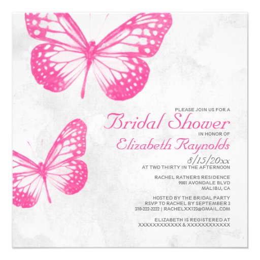 Butterfly Bridal Shower Invitations