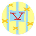Butterfly Bridal Shower Letter "V"  Stickers