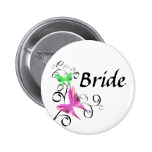 Butterfly Bride Button