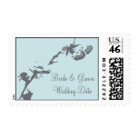butterfly, Bride & GroomWedding Date Postage Stamps