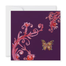 BUTTERFLY , bright red dark purple invitations by bulgan_lumini BUTTERFLY , bright red dark purple invitations