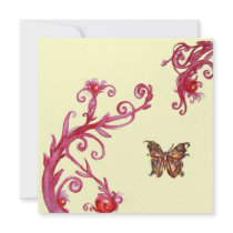 BUTTERFLY ,bright red white invitations by bulgan_lumini BUTTERFLY ,bright red white invitations
