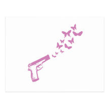 BUTTERFLY BULLETS (PINK) POST CARD