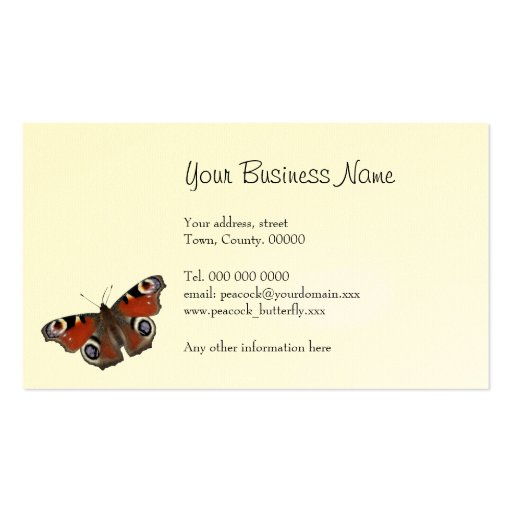 Butterfly business card (back side)