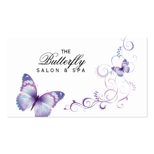 Butterfly Business Card Cute Salon Spa (front side)