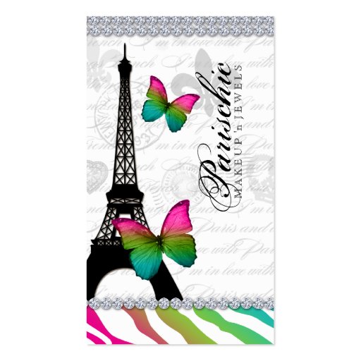 Butterfly Business Card Paris Eiffel Tower (front side)