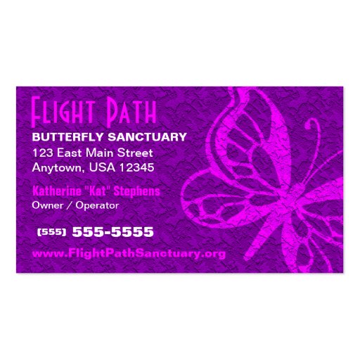 Butterfly Business Card - Purple (front side)