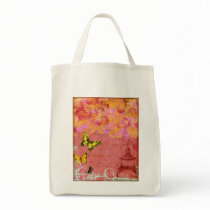 Butterfly, Butterfly Pink Collage Art bags