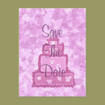 Butterfly Cake Save The Date postcards