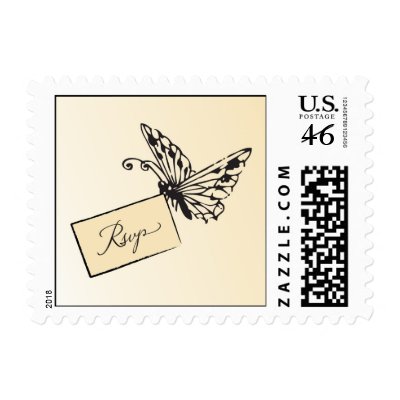 Butterfly carrying rsvp response card postage