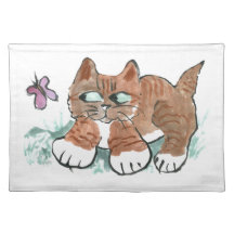 Butterfly Chase Chase by Tiger Kitten. Placemat