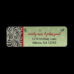 Butterfly Christmas Swirl Return Address Labels