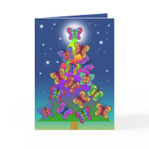 BUTTERFLY CHRISTMAS TREE cards