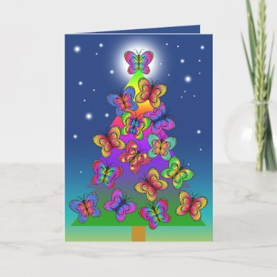 BUTTERFLY CHRISTMAS TREE cards