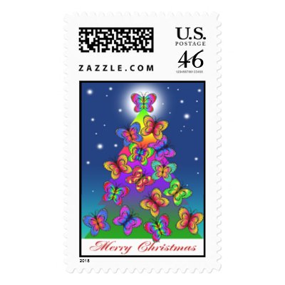BUTTERFLY CHRISTMAS TREE STAMP