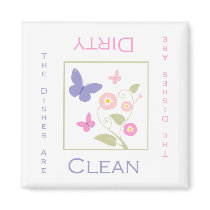 Butterfly Clean or Dirty DIshwasher Magnet