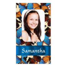 Butterfly collage photo template business cards