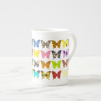 Butterfly Collage Porcelain Mugs