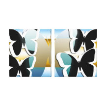 Butterfly Collage Stretched Canvas Prints