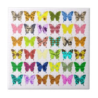 Butterfly Collage Ceramic Tile