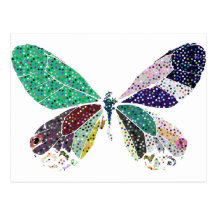 butterfly colors postcards
