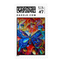 butterfly, nature, Stamp with custom graphic design