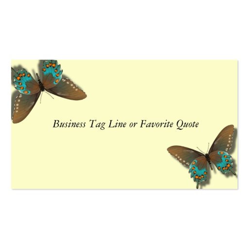 Butterfly Cream Business Cards (back side)