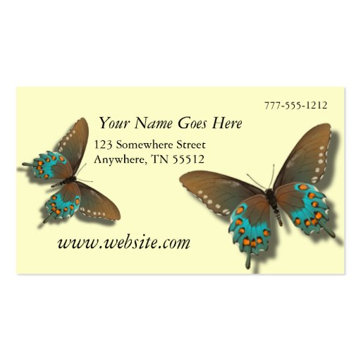 Butterfly Cream Business Cards (front side)