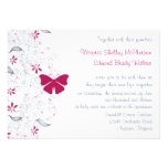 Butterfly Dark Pink Whimsy Wedding Invitations
