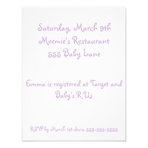 Butterfly Dots Baby Shower Invitation Purple/Green